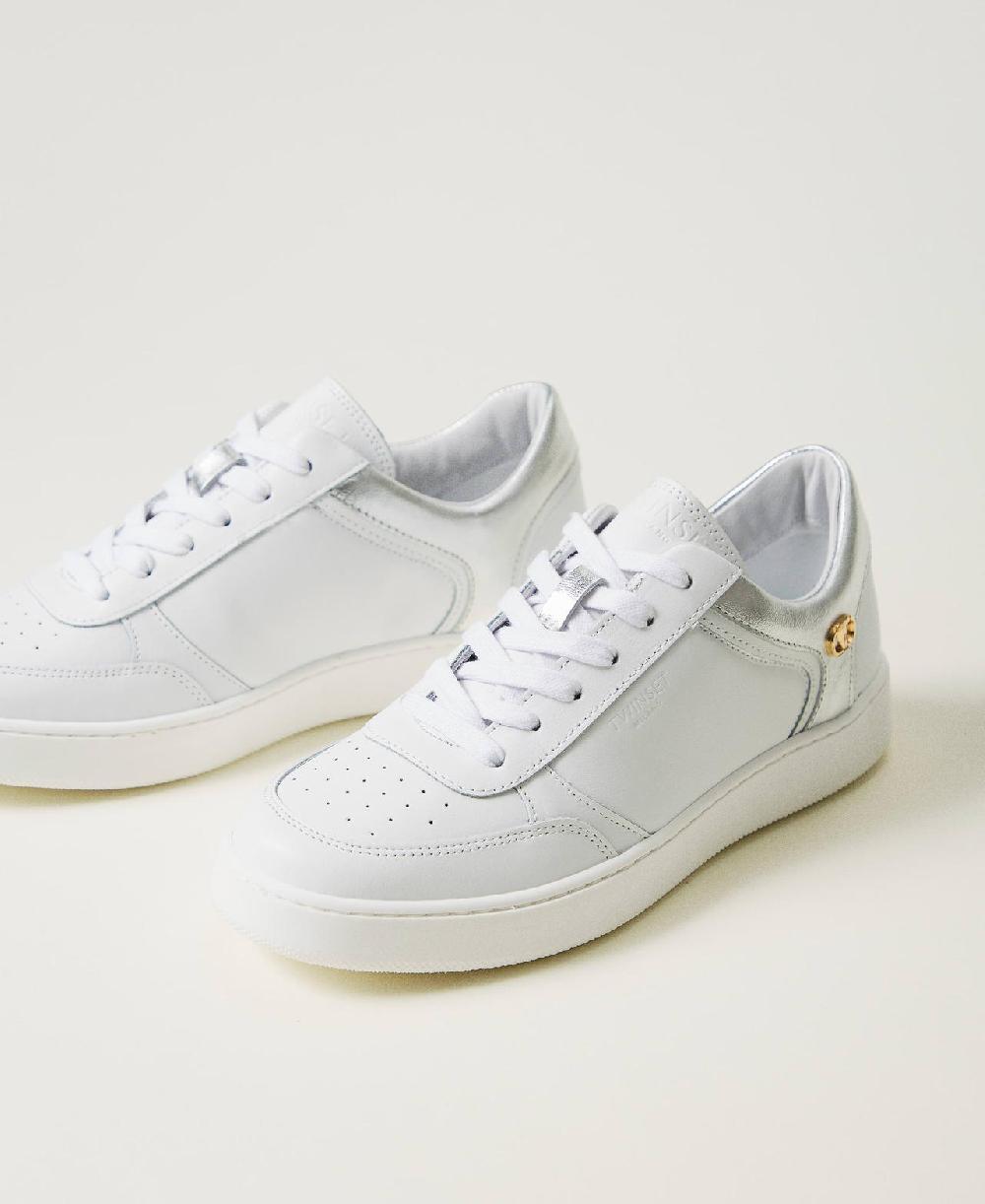 Scee by twin set Sneakers in pelle con inserti laminati Sottocosto