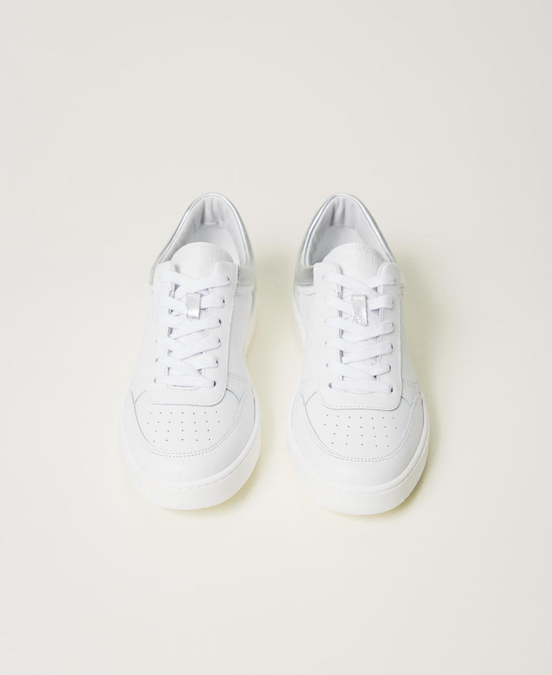 Scee by twin set Sneakers in pelle con inserti laminati Sottocosto