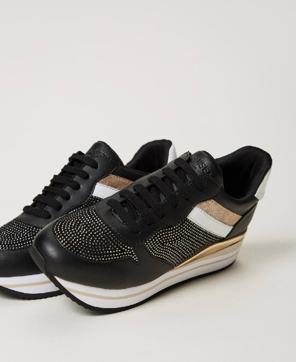 Scee by twin set Sneakers running con strass In Vendita