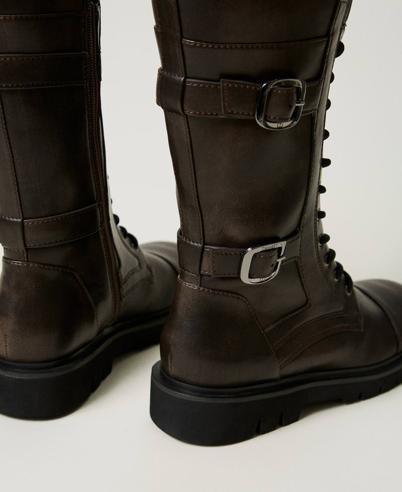 Scee by twin set Anfibi alti con cinturini In Saldo