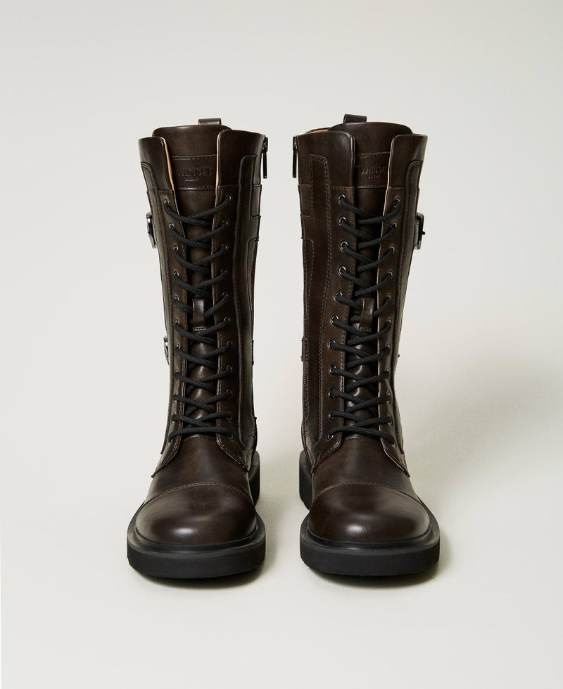 Scee by twin set Anfibi alti con cinturini In Saldo