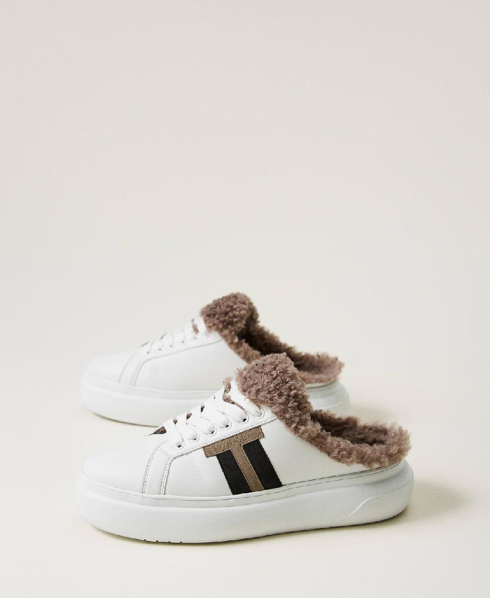 Scee by twin set Sneakers slide con faux fur Italy