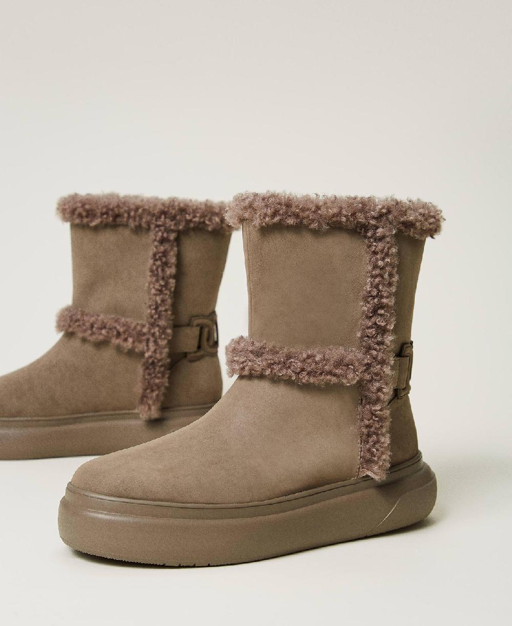 Scee by twin set Stivaletti con dettagli in faux fur Italia