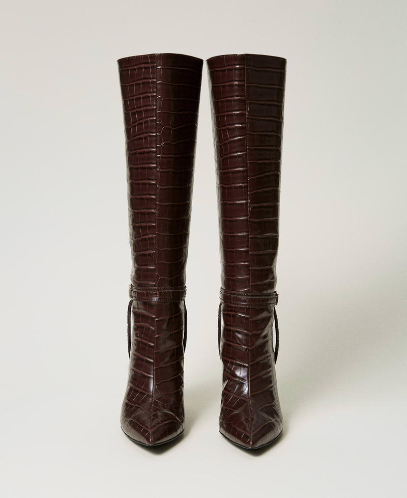 Scee by twin set Stivali alti con stampa cocco Negozi Online