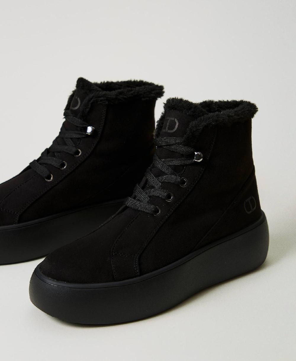 Scee by twin set Sneakers alta con faux fur Promozione Limitata