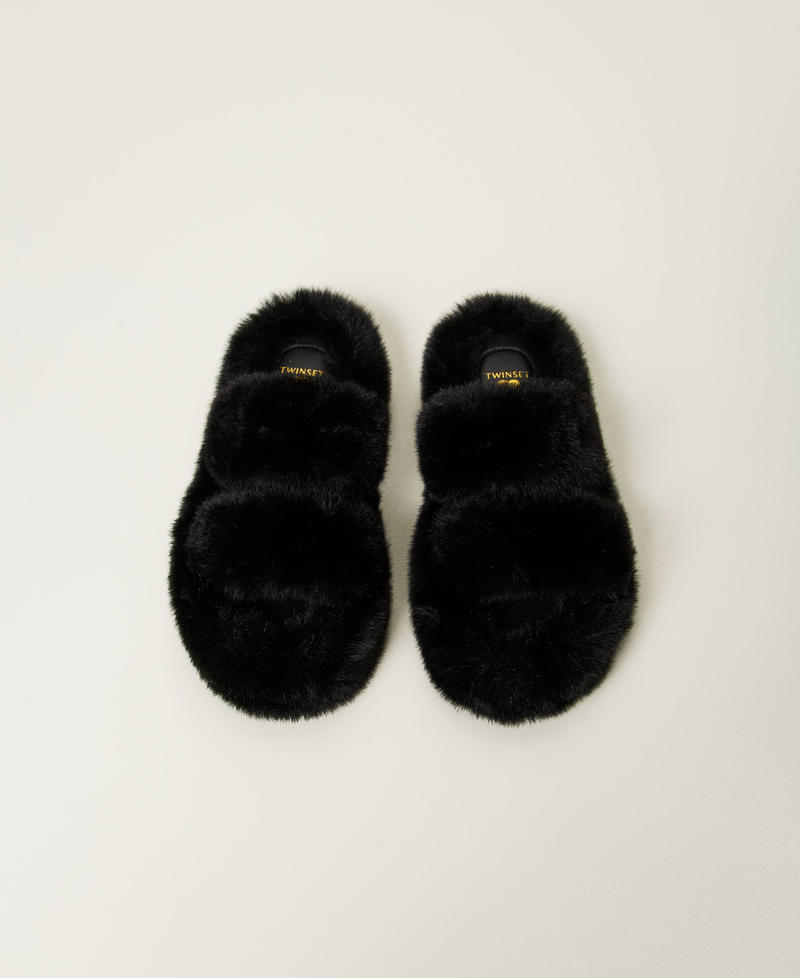 Scee by twin set Sandali slide in faux fur Fino Al -60%
