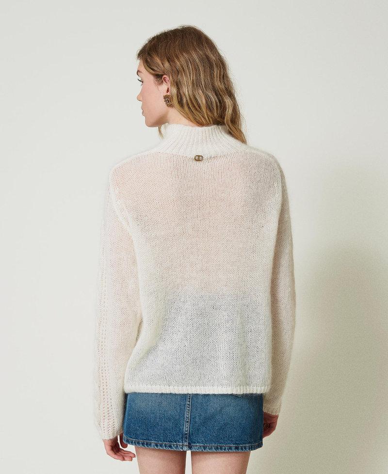 Scee by twin set Maglia lupetto in lana e mohair con pizzo Convenienza