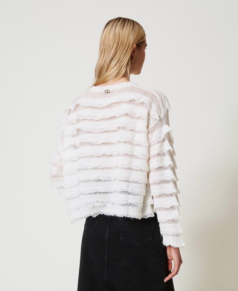 Scee by twin set Maglia boxy con balze effetto pizzo Offerta