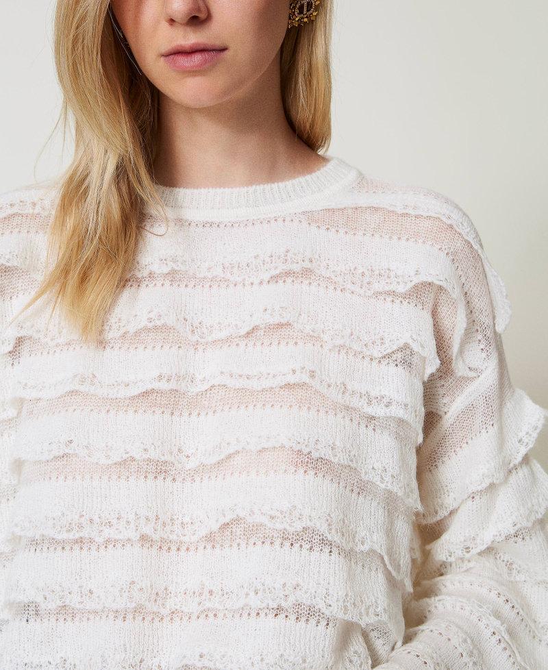 Scee by twin set Maglia boxy con balze effetto pizzo Offerta