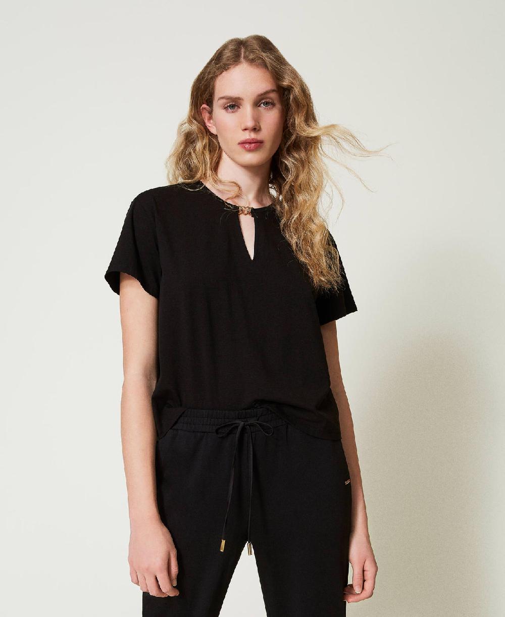 Scee by twin set T-shirt con morsetto a cuore Outlet