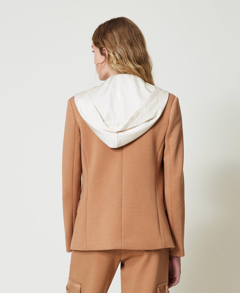 Scee by twin set Giacca blazer in tessuto scuba con cappuccio In Vendita
