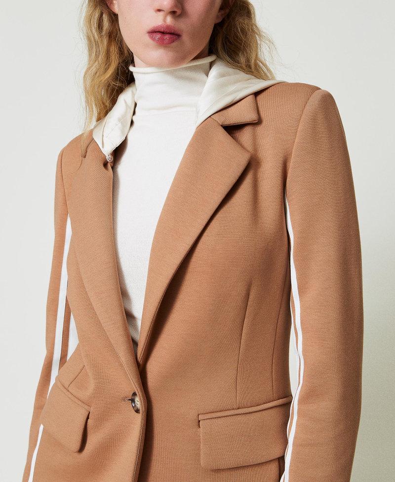 Scee by twin set Giacca blazer in tessuto scuba con cappuccio In Vendita