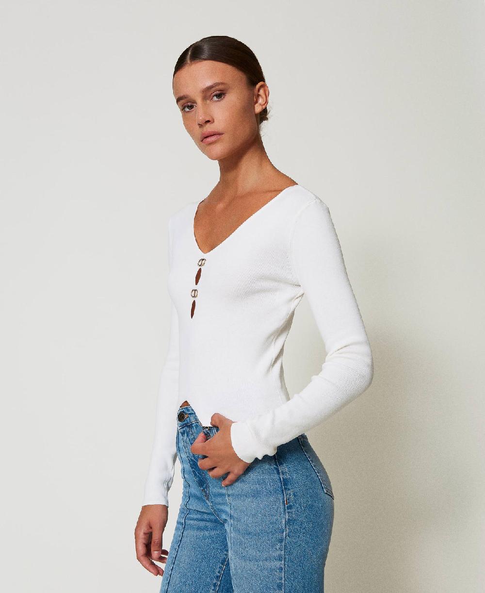 Scee by twin set Maglia doppio uso con Oval T Vendita Calda
