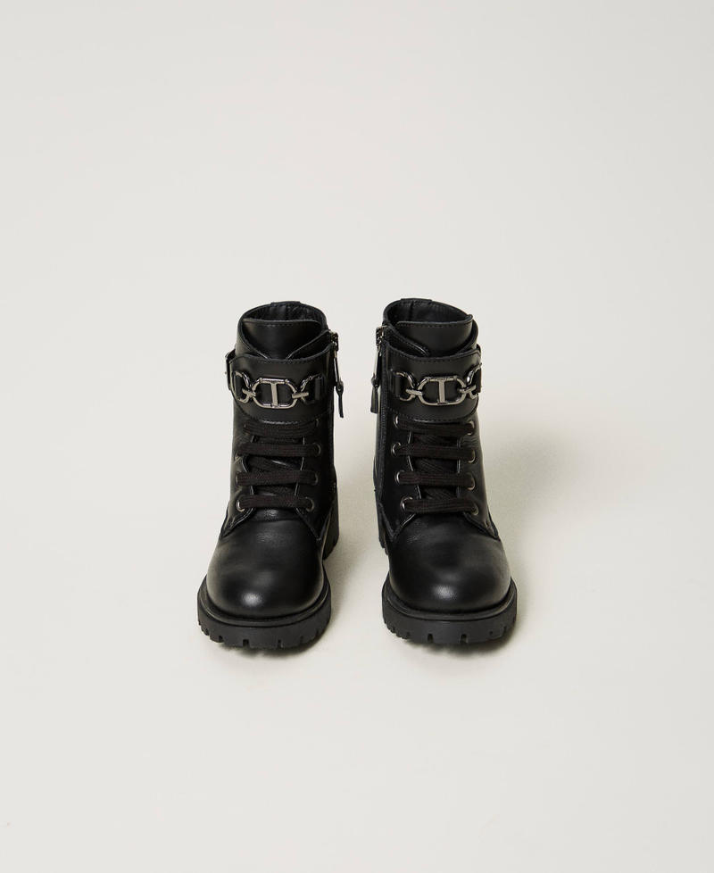 Scee by twin set Anfibi baby in pelle con cinturino Italia