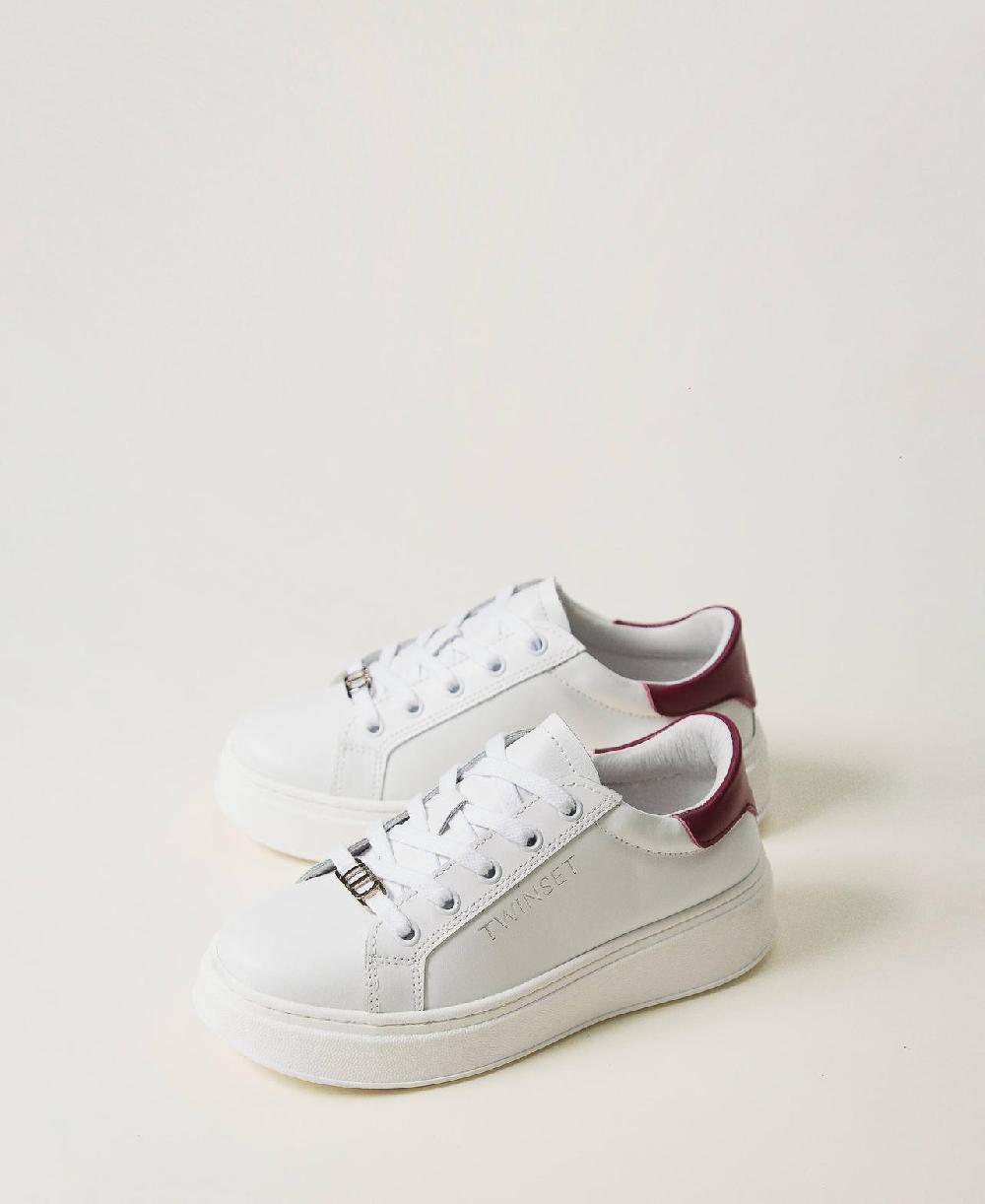 Scee by twin set Sneakers in pelle con logo Vendita
