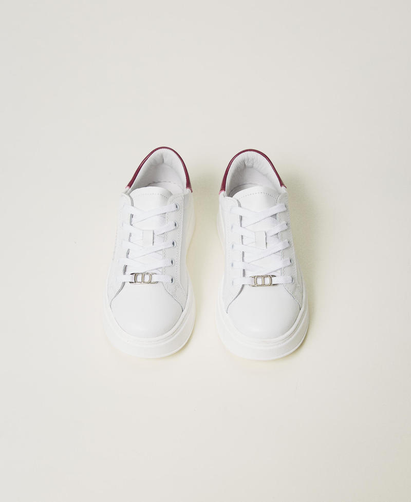 Scee by twin set Sneakers in pelle con logo Vendita