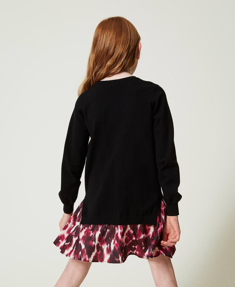 Scee by twin set Abito corto in maglia con inserto stampato Soddisfazione Garantita