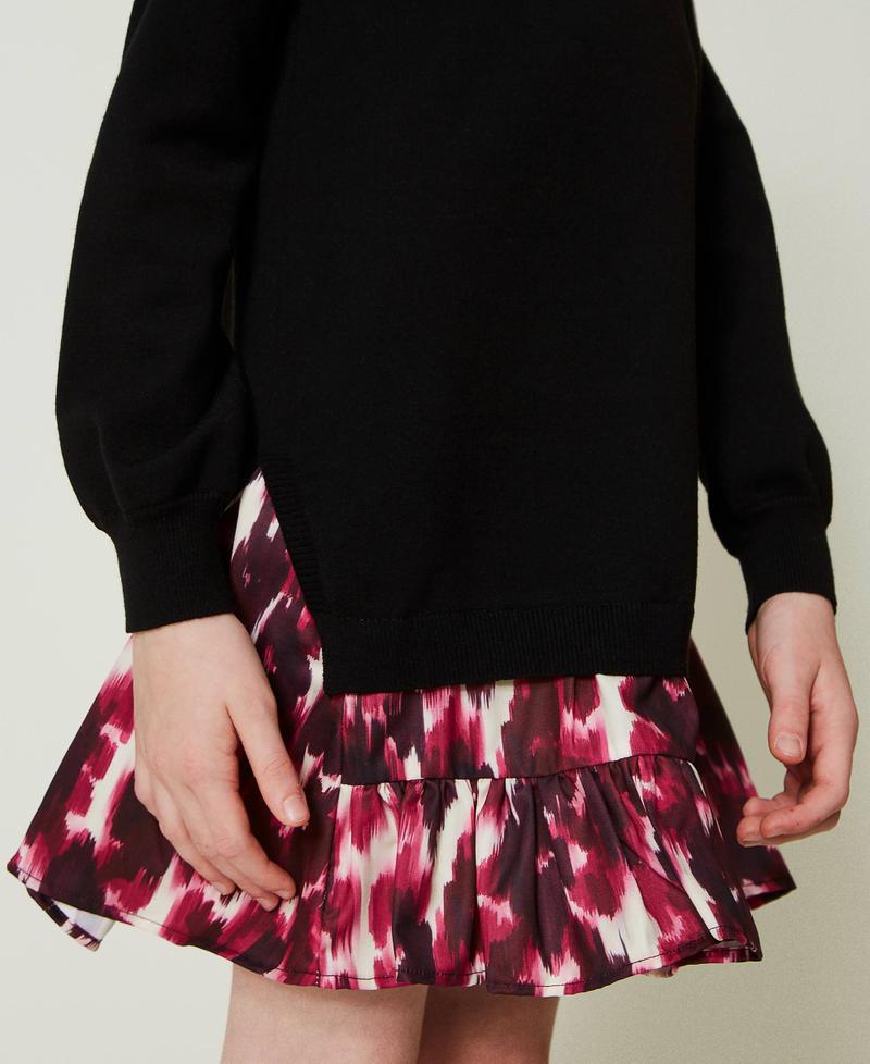 Scee by twin set Abito corto in maglia con inserto stampato Soddisfazione Garantita