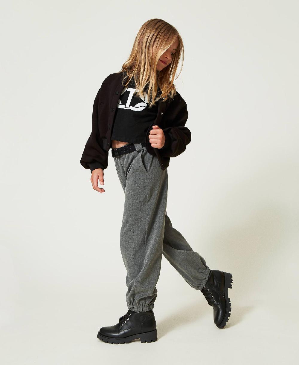 Scee by twin set Pantaloni joggers in flanella con cintura Qualità Garantita