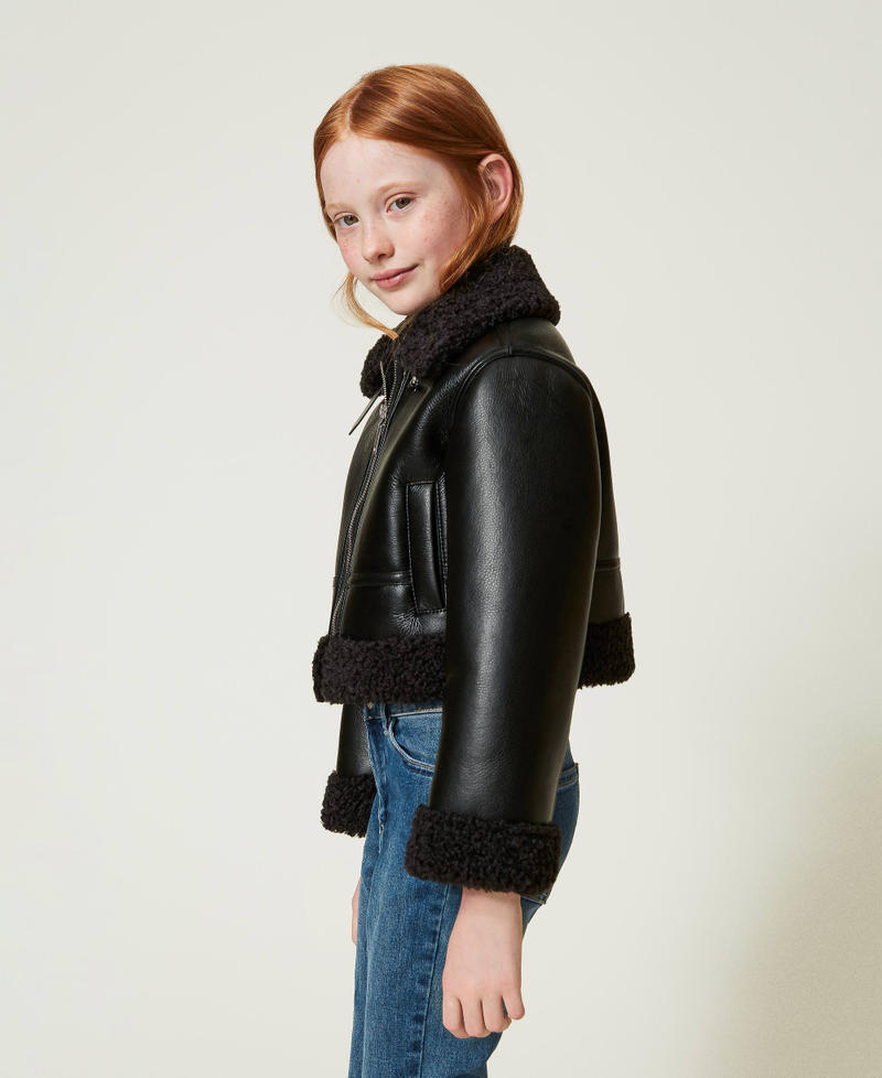 Scee by twin set Giacca aviatore con faux fur Consegna Veloce