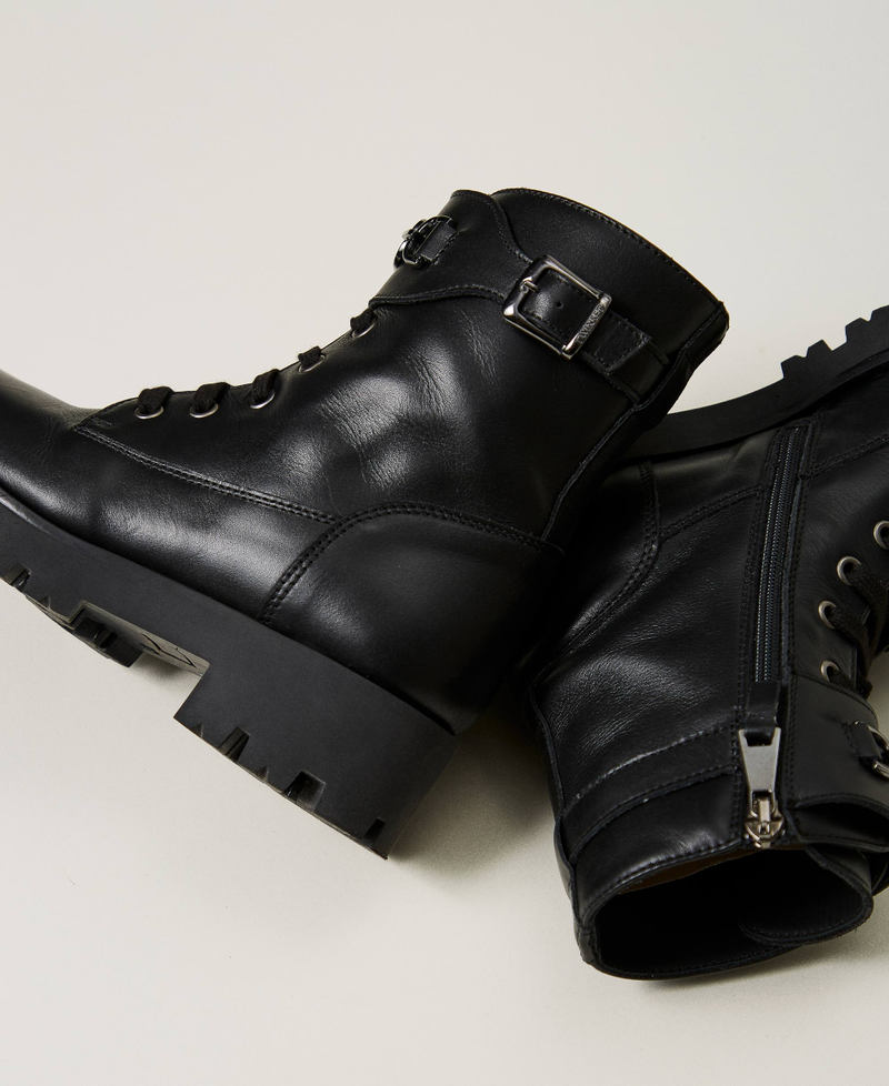 Scee by twin set Anfibi in pelle con cinturino Promozione Limitata