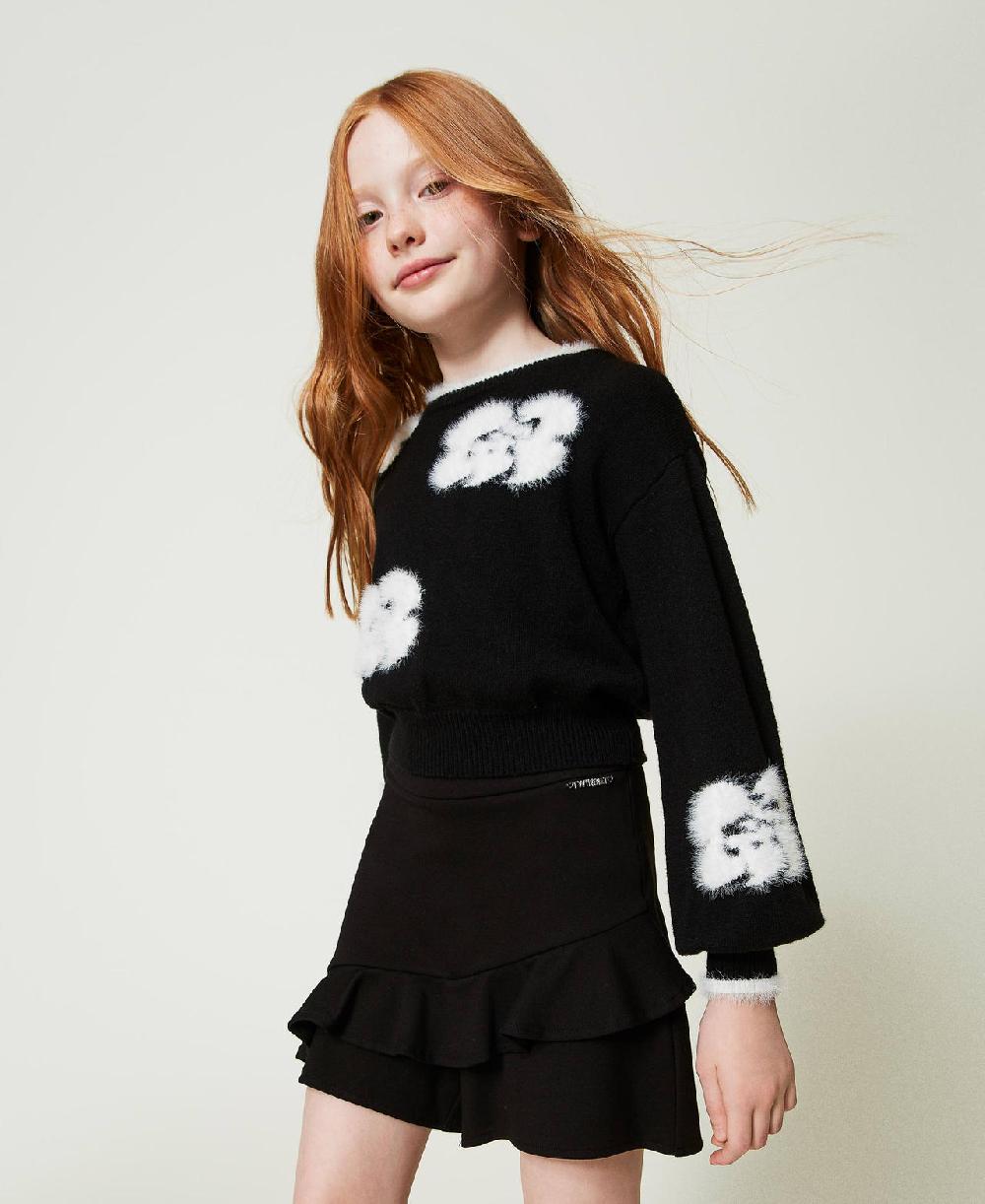 Scee by twin set Maglia con fiori a intarsio Prezzo Ridotto