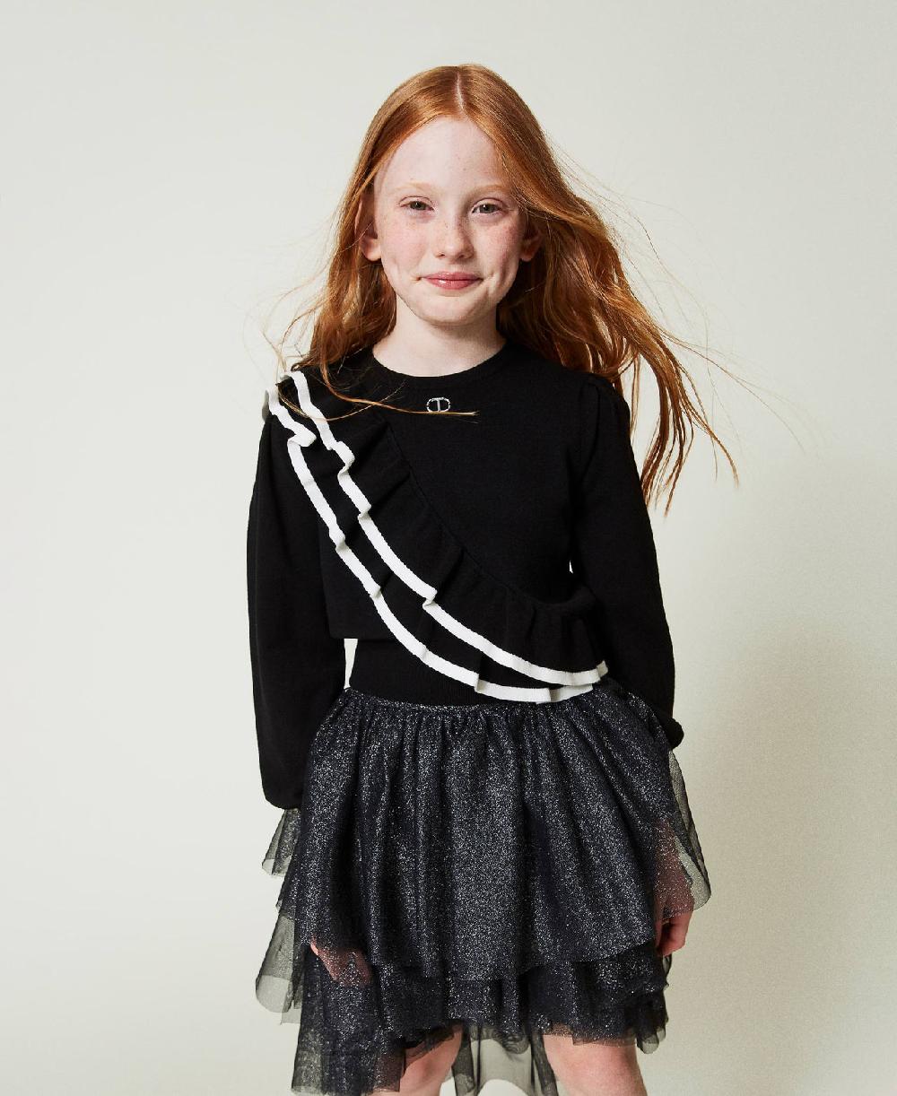 Scee by twin set Maglia regular con doppia balza Sottocosto
