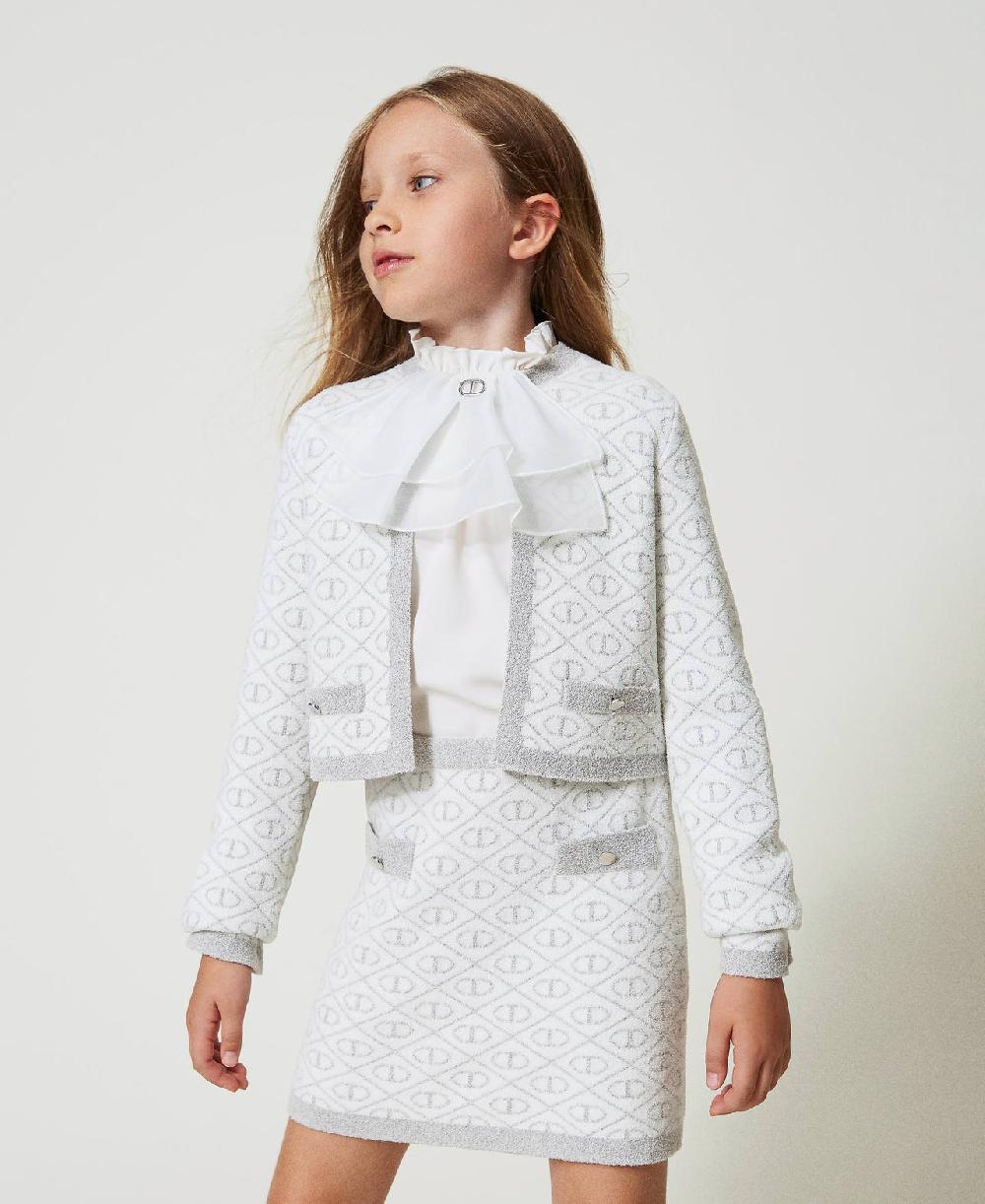 Scee by twin set Gonna corta in maglia jacquard con Oval T Economico
