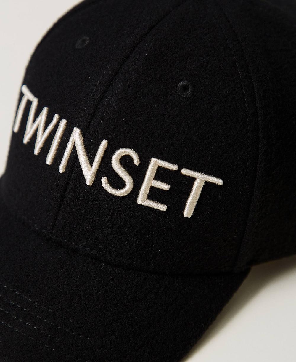 Scee by twin set Cappello da baseball in panno con logo Vendita Economica