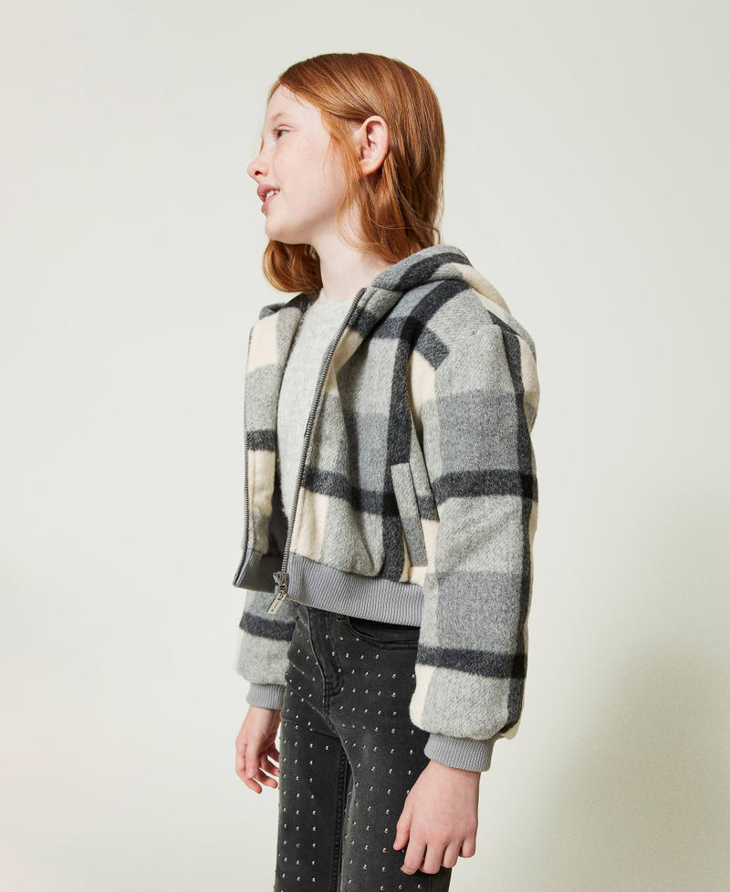 Scee by twin set Bomber in panno check Saldi Di Fabbrica