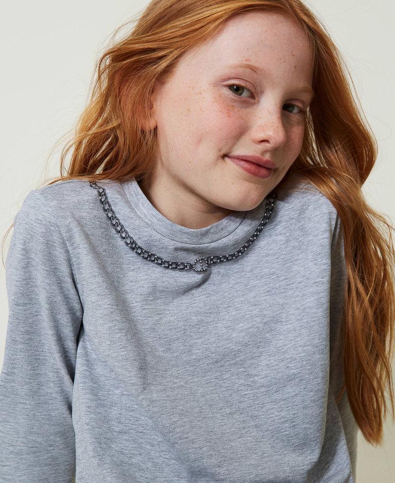 Scee by twin set T-shirt con stampa collana e strass I Più Venduti