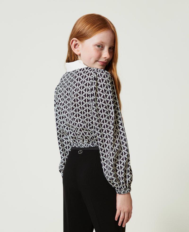 Scee by twin set Blusa in crêpe de Chine con stampa Nuova