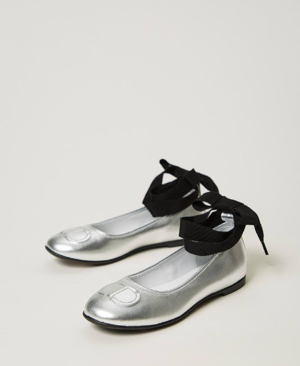 Scee by twin set Ballerine in pelle con nastri 2025