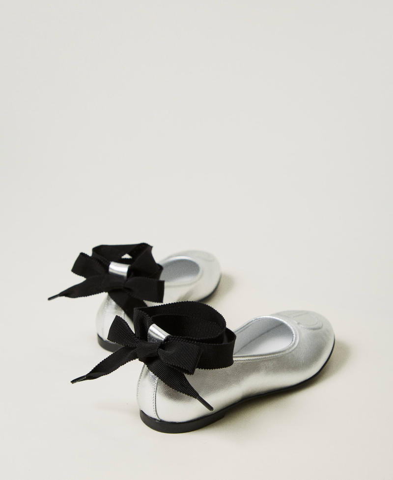 Scee by twin set Ballerine in pelle con nastri 2025