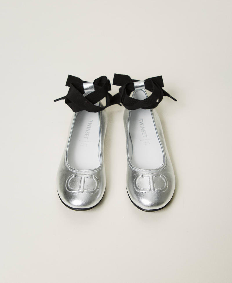 Scee by twin set Ballerine in pelle con nastri 2025