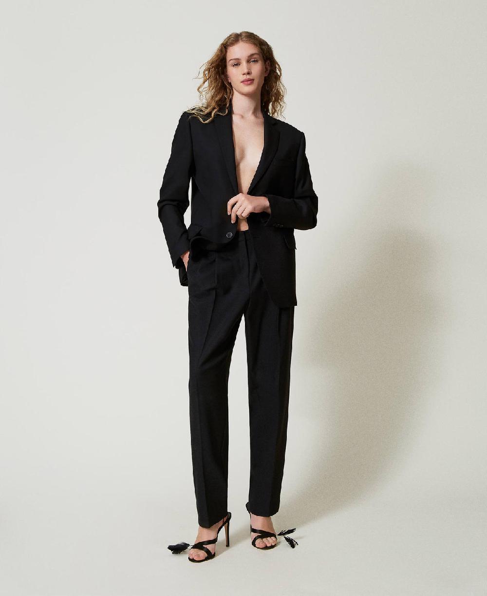 Scee by twin set Pantaloni in serge misto lana Italy