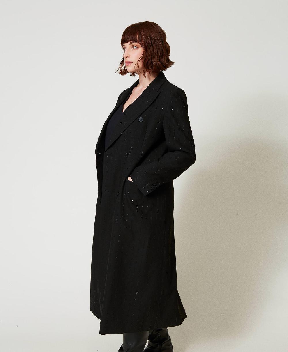 Scee by twin set Cappotto in panno con paillettes 2025