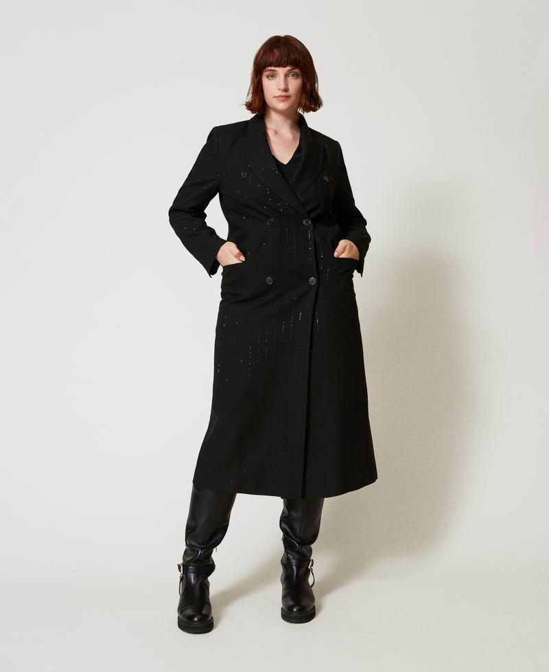 Scee by twin set Cappotto in panno con paillettes 2025