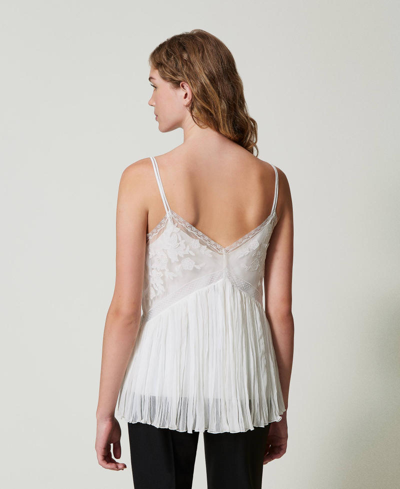 Scee by twin set Top in creponne e tulle Rilascio limitato