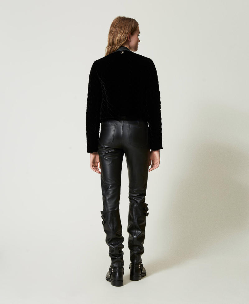 Scee by twin set Pantaloni biker 'Fairfax' in pelle Negozi Online