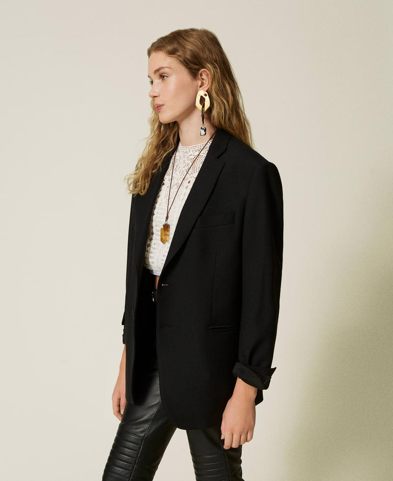 Scee by twin set Giacca blazer sartoriale in serge misto lana Promozione Limitata