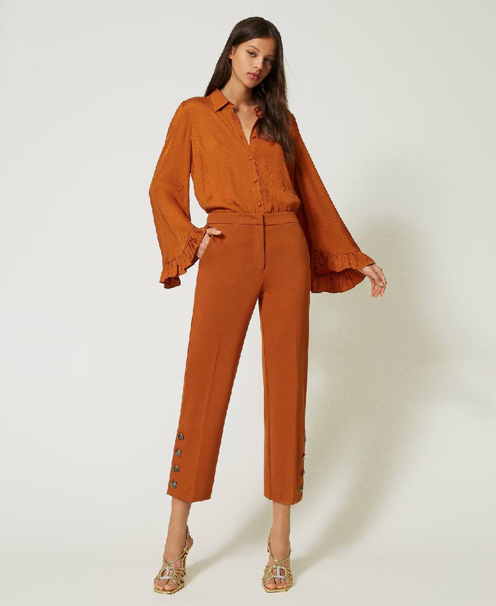 Scee by twin set Pantaloni cropped con bottoni Shopping Online