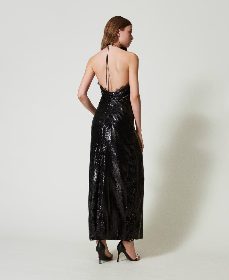 Scee by twin set Abito lungo in paillettes con pizzo Affare Del Giorno