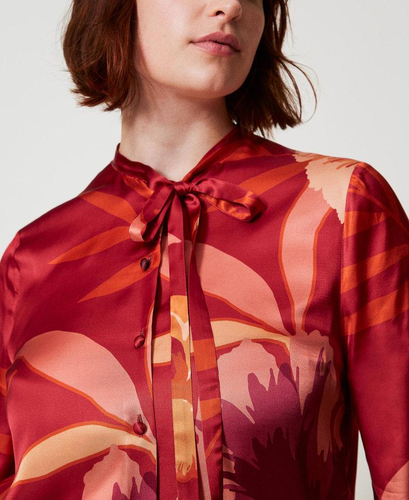 Scee by twin set Camicia in raso a fiori Economico