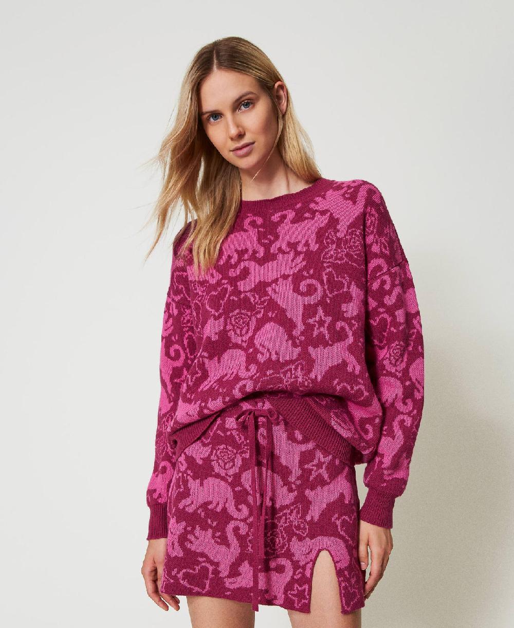 Scee by twin set Minigonna jacquard in filato Treeblend Online