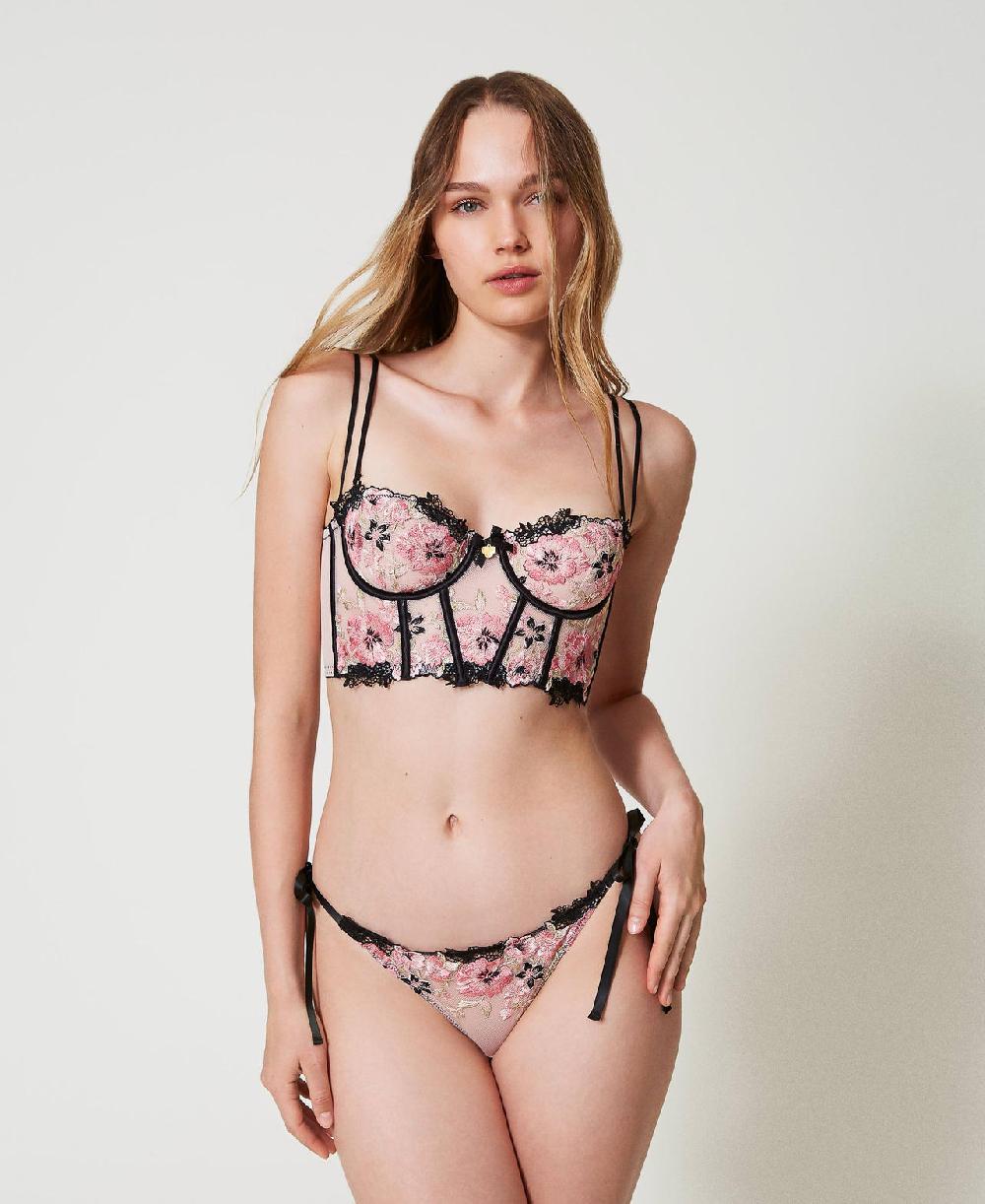 Scee by twin set Bustino in tulle con ricamo Outlet