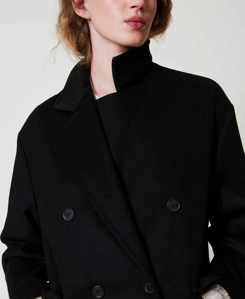 Scee by twin set Cappotto di linea morbida in misto lana In Vendita