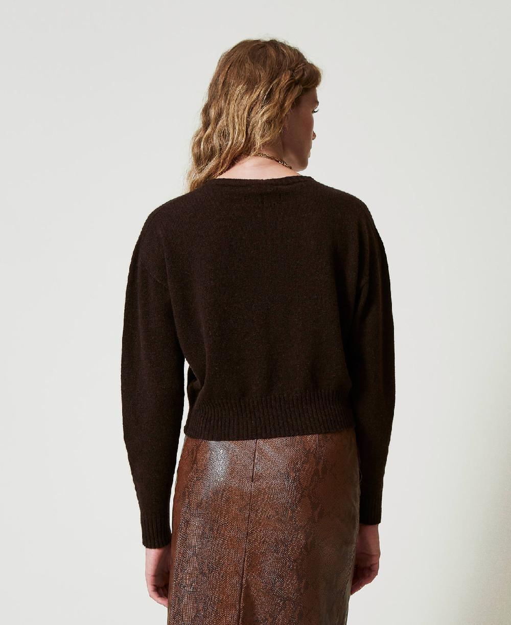 Scee by twin set Maglia girocollo in eco-cashmere Vendita Calda