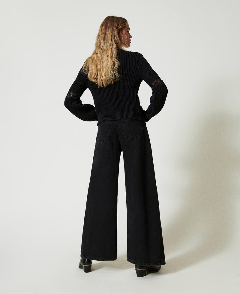 Scee by twin set Jeans cropped con doppi bottoni 50% di sconto per tempo limitato