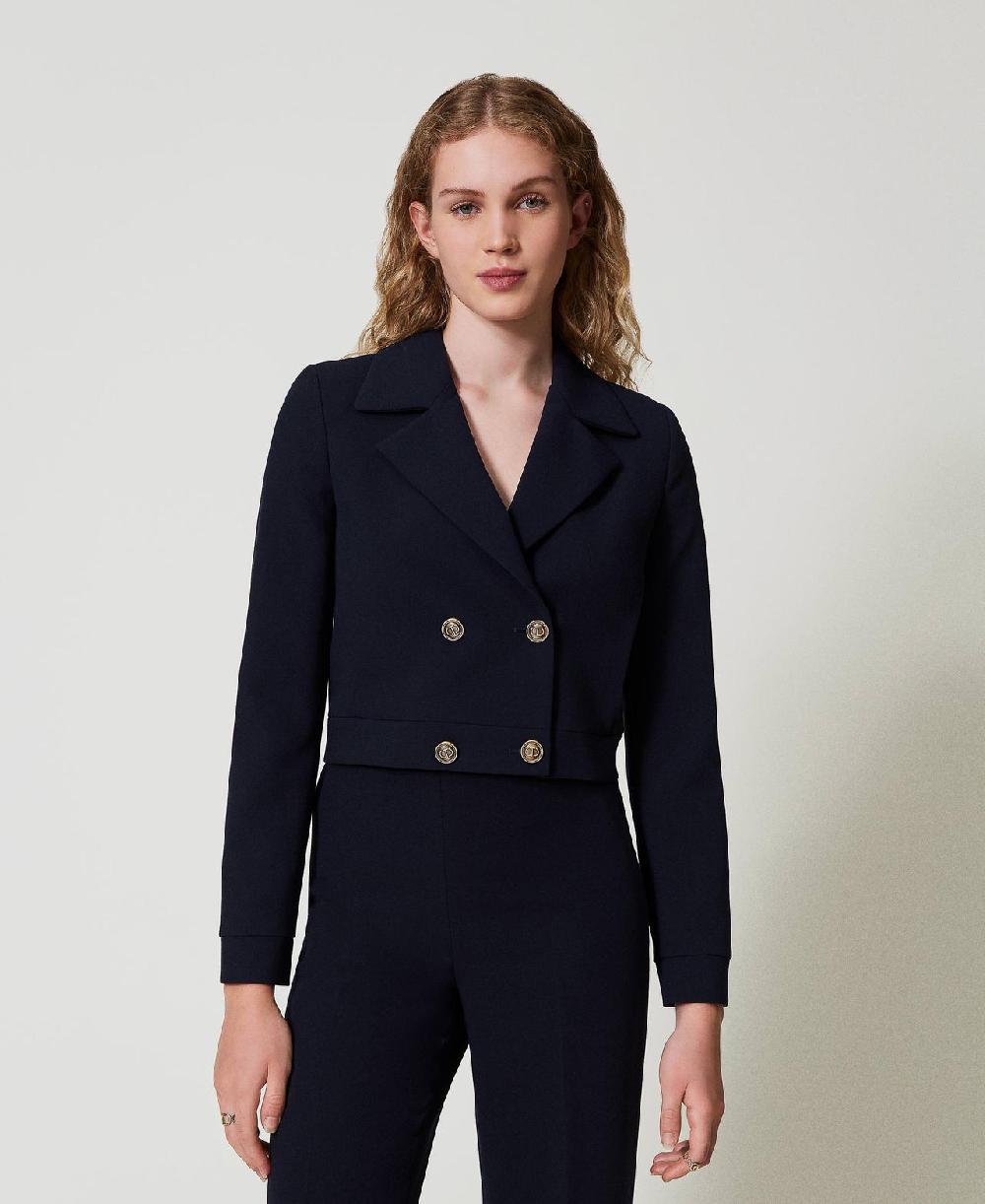 Scee by twin set Giacca cropped in cady crêpe Moda